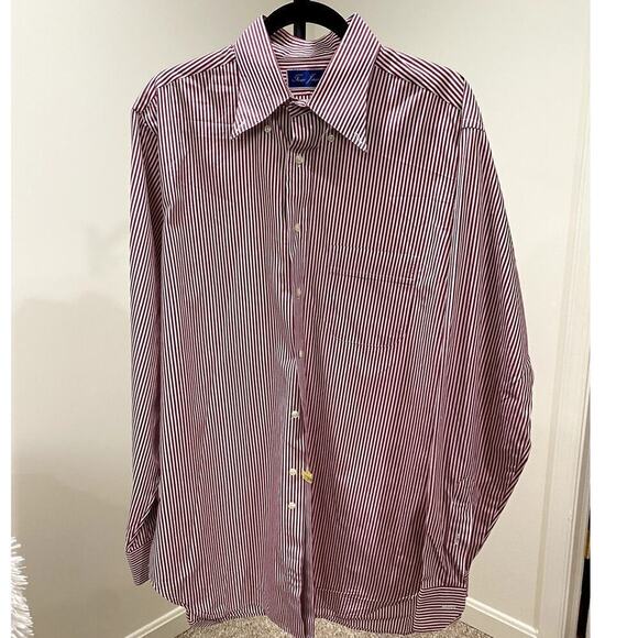 Tom Jones Executive Collection Red/White Button Down Shirt - Approx. 2XL (EUC) - Picture 1 of 4